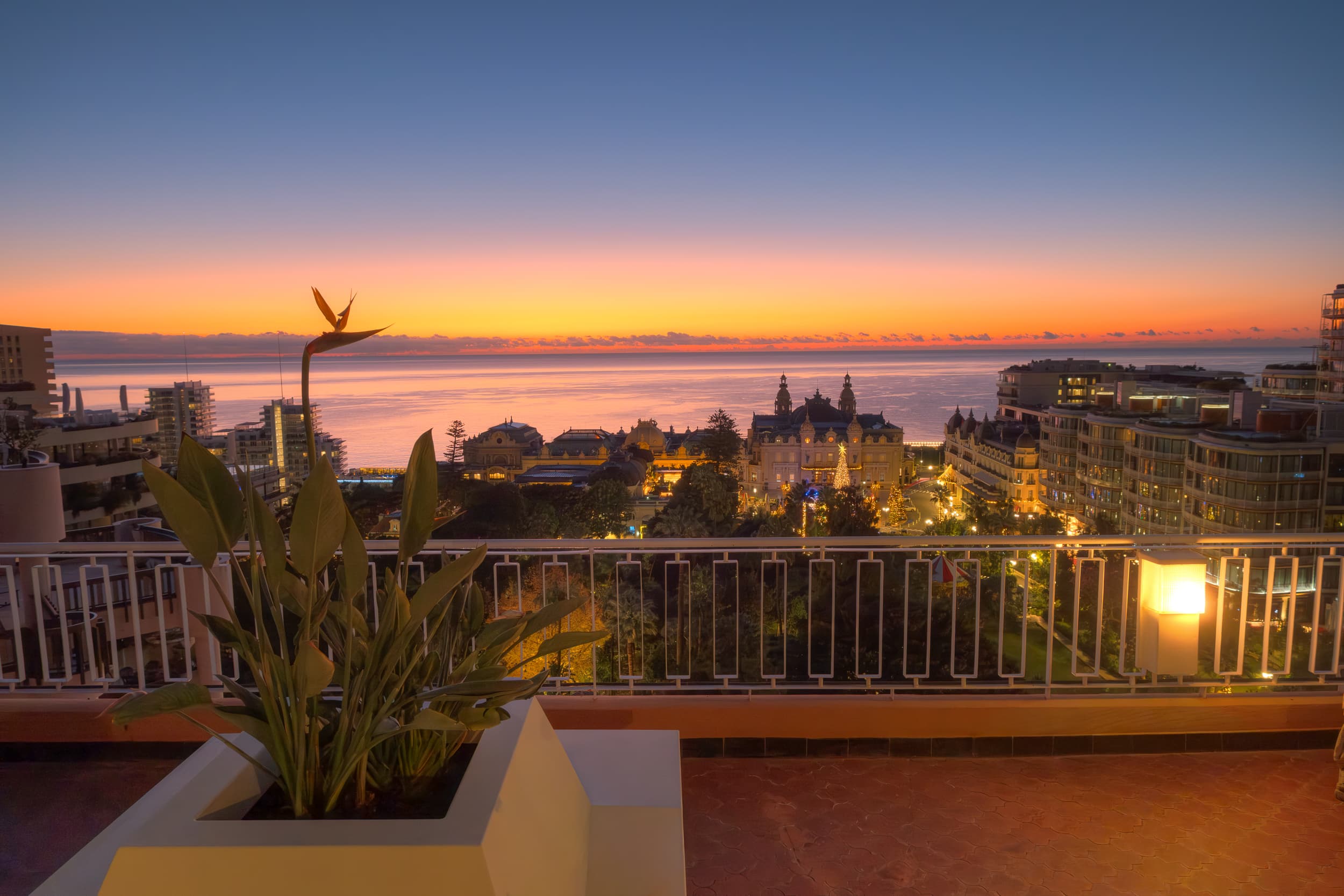 Monaco Terrasse with panoramic views of Monte-Carlo at night